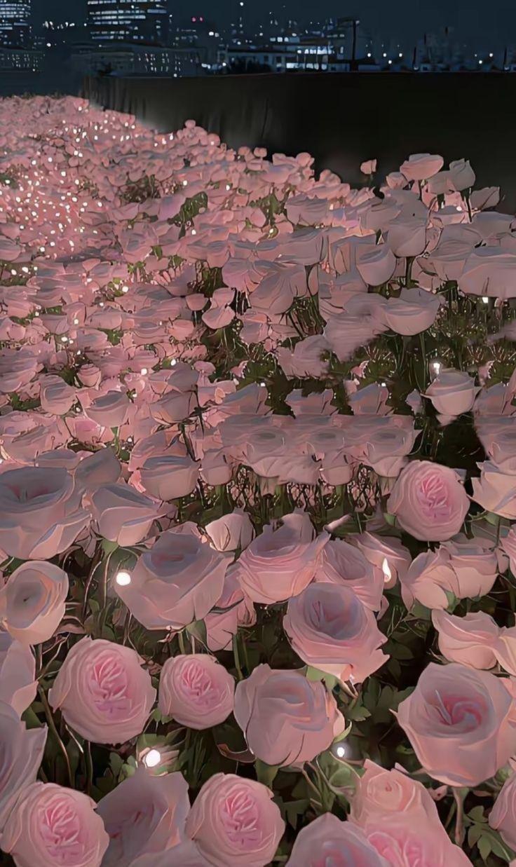 Enchanted Bloom Eclipse: Nightfall's Floral Embrace
